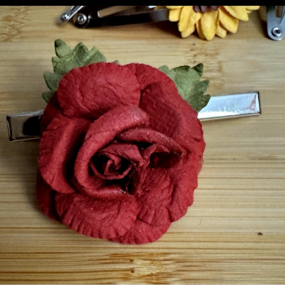 Paper Rose Barrett Hair Clip: boho chic